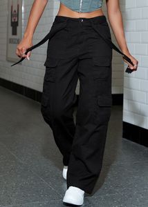 Black Tie Oversized Cargo Pants