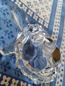 Clear Faceted Glass Turtle Figurine Decor
