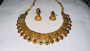 Golden Jewellery Set South Indian Style