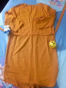 Zima Leto Women Mustard Shirt Dress