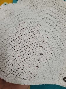 White Knit Crop Top