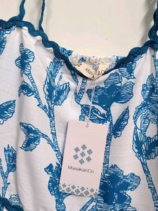White and blue Floral Sundress