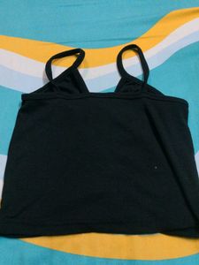 Black Spaghetti Strap Crop Top