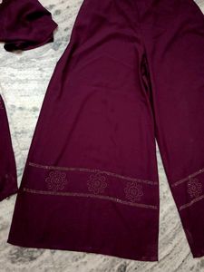 💜Beautiful Violet Designer Kurta And Plazzo Set