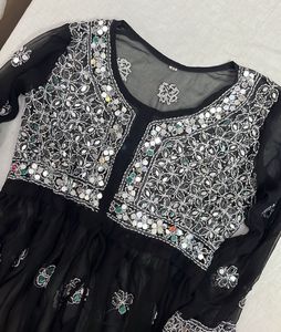 Elegant Black Embellished Kurta