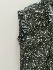 Mehendi Green Top With White Dots