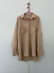 Beige Button-Down Shirt