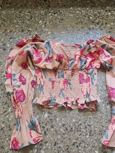 Floral Smocked Crop Top