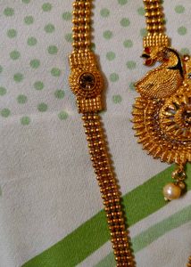 2 Layered Peacock Design Pendent Set