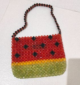 Luxurious Multicolored Beads Open Mini Bag