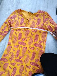 Yellow Paisley Print Kurti
