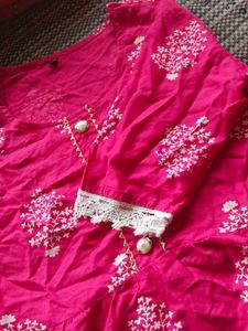 Pink Floral Print Peplum Top