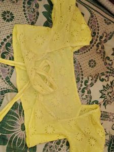 Yellow Eyelet Dress