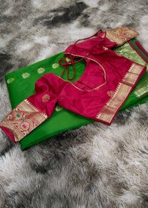 green banarasi saree