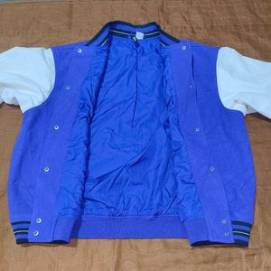 H&amp;M &#39;82&#39; Purple Varsity Bomber (Baggy Fit)