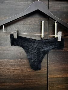 Black Lace Thong Panty