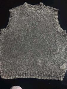 Shimmery Knit Mock Neck Sweater