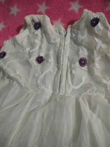 Cute White &amp; Purple Party Dress