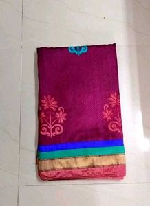 Unused Saree With Embroidery Design