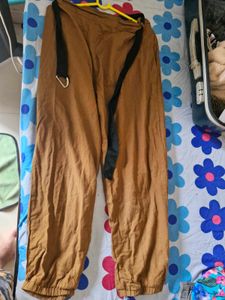 Brown Wide Leg Pants with Belt