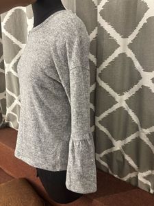 Gray Bell Sleeve Top