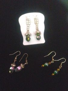 BUY 1 GET 2 FREE Emerald Green Dangle Earrings
