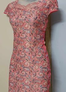 Korean Pink Paisley Party Dress