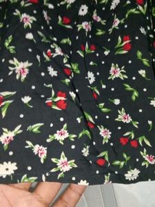 Floral Print Mini Skirt With Belt
