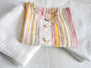 🤩Striped Kurta with Pants &amp; Dupatta🩷