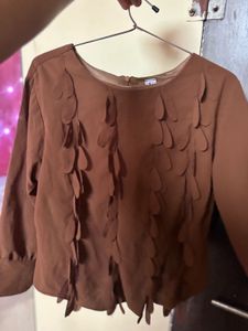 Brown Long Sleeve Top