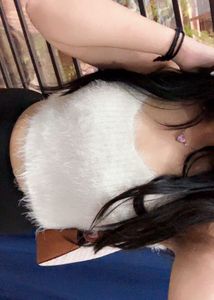 Fluffy White Crop Top