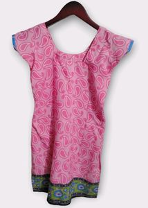 Pink Paisley Print Dress Cap Sleeves (Woman)