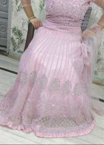 Elegant Pink Ethnic Gown with dupatta