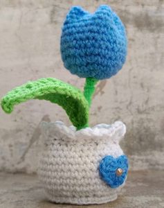 Crochet Handmade Tulip Flower Pot 🌷