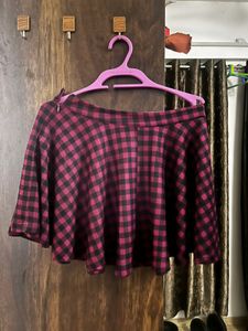 Purple and Black Checkered Skirt