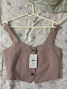 Chic Crop Top with Buttons