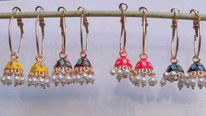 Meenakari Earrings With Multicolour Colours Pack 1