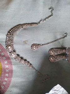 Atasi International Alloy Jewel Set(Silver, White)