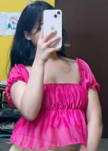 Hot Pink Puff Sleeve Top
