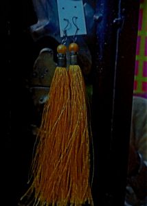 Yellow Haldi Long Thread Earrings 💛