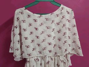 Deer Print Chiffon Dress