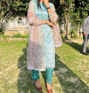 Embroidery Stone Work Kurta Set