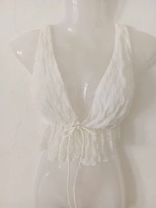 White Lace Y2K top