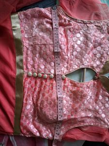 Long Kurta Set (Peach Pink)
