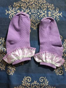 Purple Ruffle Socks