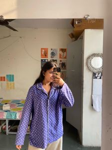 Polka Dot Purple night suit top