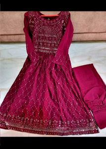 Dark Maroon 2 Piece Kurta Set