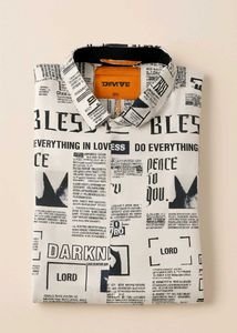 Men’s Black &amp; White Graphic Printed Shirt