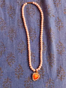 Heart Pendant Pearl Necklace