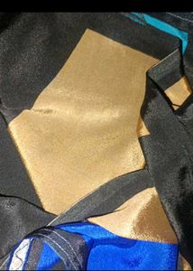 Blue &amp; Black Saree with blouse 34 inch wit